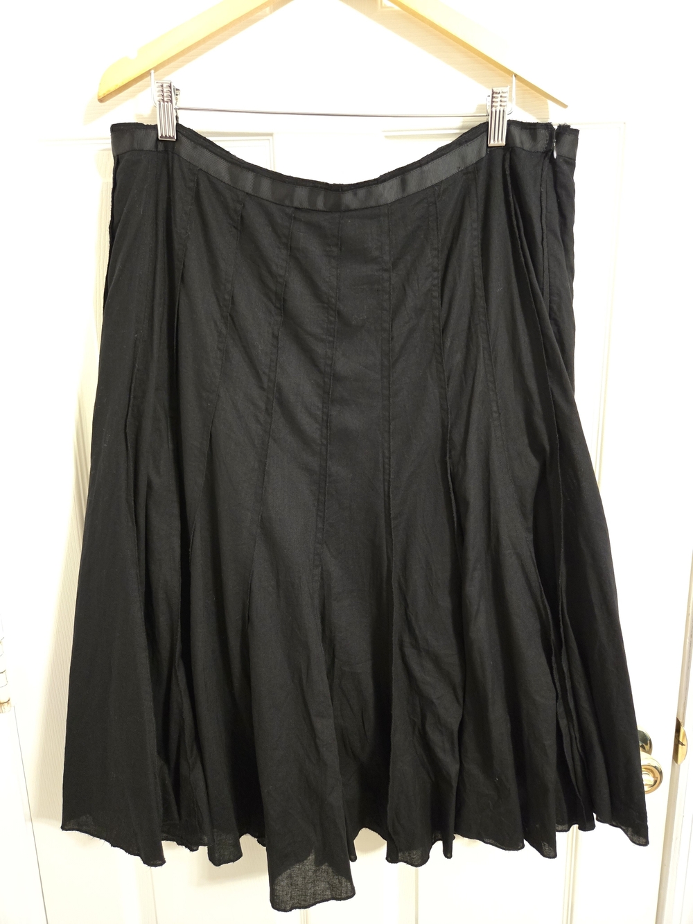 Nue Options Elegant Black Cotton A-Line Full Midi Skirt Size 20W